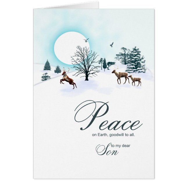 Fils, scène de Noël avec rennes (Devant)