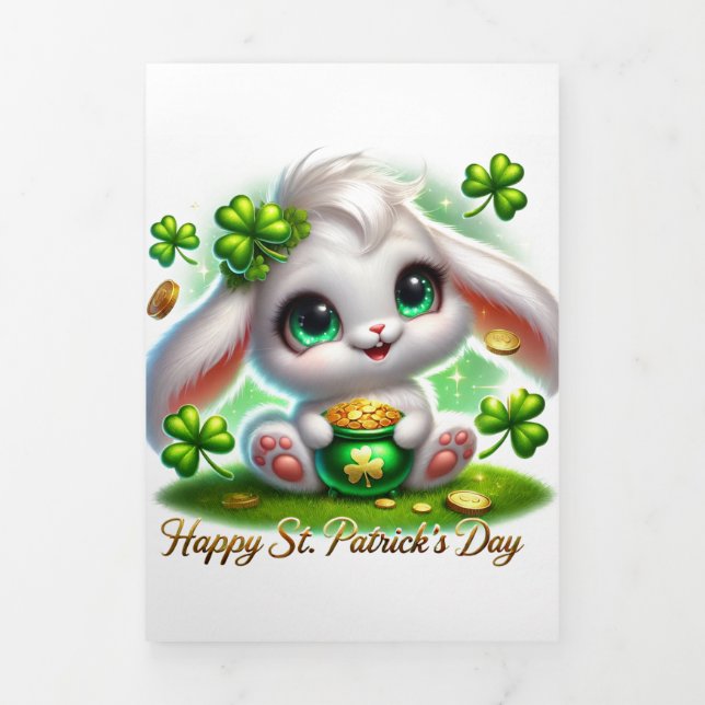 Fin D'année Trois Volets Carte de la Saint Patrick avec Bunny (Page de couverture)