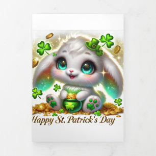 Fin D'année Trois Volets Carte de la Saint Patrick avec Bunny Festive