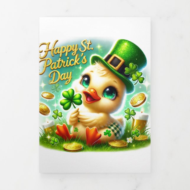 Fin D'année Trois Volets Carte de la Saint Patrick avec Canard (Page de couverture)