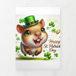 Fin D'année Trois Volets Carte de la Saint Patrick avec Capybara
