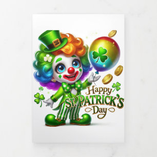 Fin D'année Trois Volets Carte de la Saint Patrick avec Clown