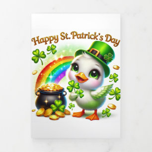 Fin D'année Trois Volets Carte de la Saint Patrick avec Festive Duck