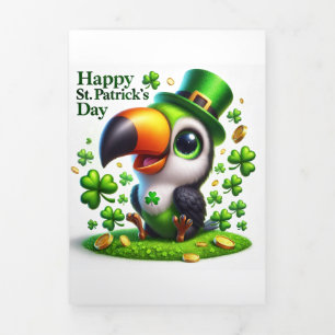 Fin D'année Trois Volets Carte de la Saint Patrick avec Festive Toucan