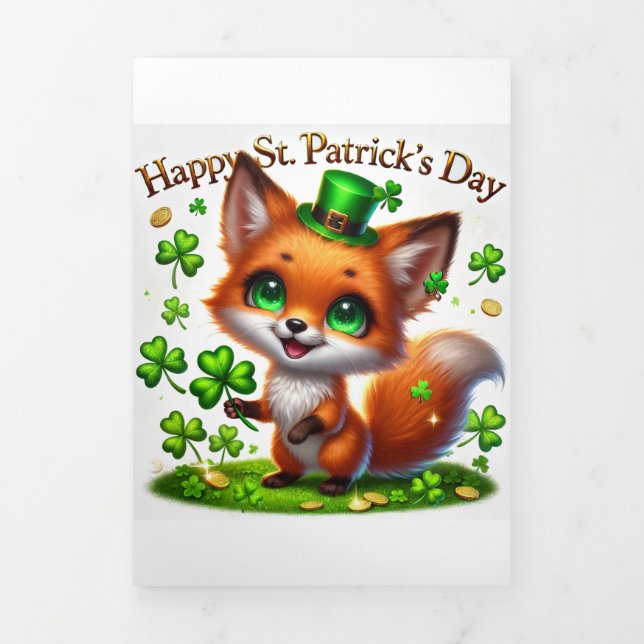 Fin D'année Trois Volets Carte de la Saint Patrick avec Fox (Page de couverture)