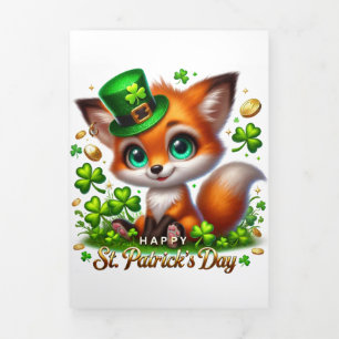 Fin D'année Trois Volets Carte de la Saint Patrick avec Fox
