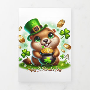 Fin D'année Trois Volets Carte de la Saint Patrick avec Marmot