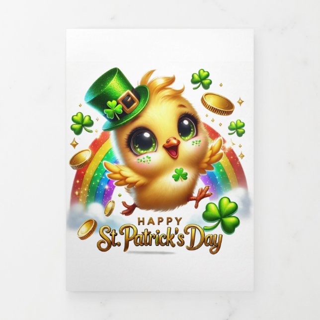 Fin D'année Trois Volets Carte de la Saint Patrick avec poulet (Page de couverture)