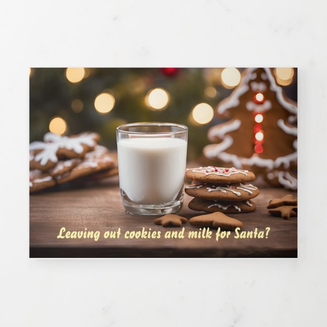 Fin D'année Trois Volets Carte de Noël avec recette de biscuits pour animau (Page de couverture)