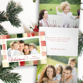 Fin D'année Trois Volets Carte de Noël photo calligraphiée Joyeux Noël en p