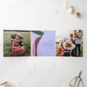 Fin D'année Trois Volets Carte de vœux de Noël artistique avec photo