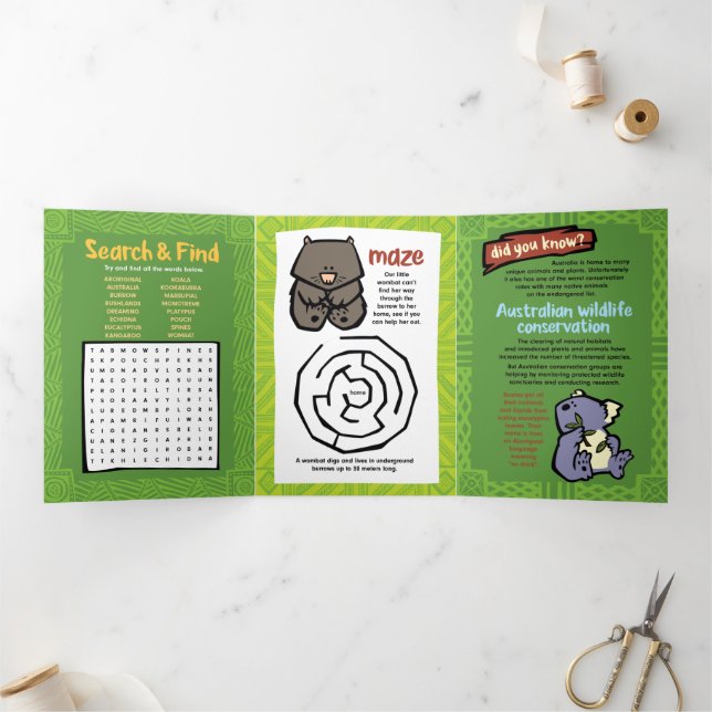 Fin D'année Trois Volets Carte de voeux Echidna Puzzle Wildlife Trifold (Intérieur)