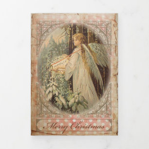 Fin D'année Trois Volets Noël Angel 4 - Carte de voeux