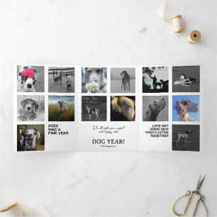 Fin D'année Trois Volets Rétrospective de l'année Photos Carte