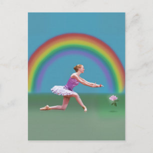 Fin de la carte postale Rainbow Ballerina