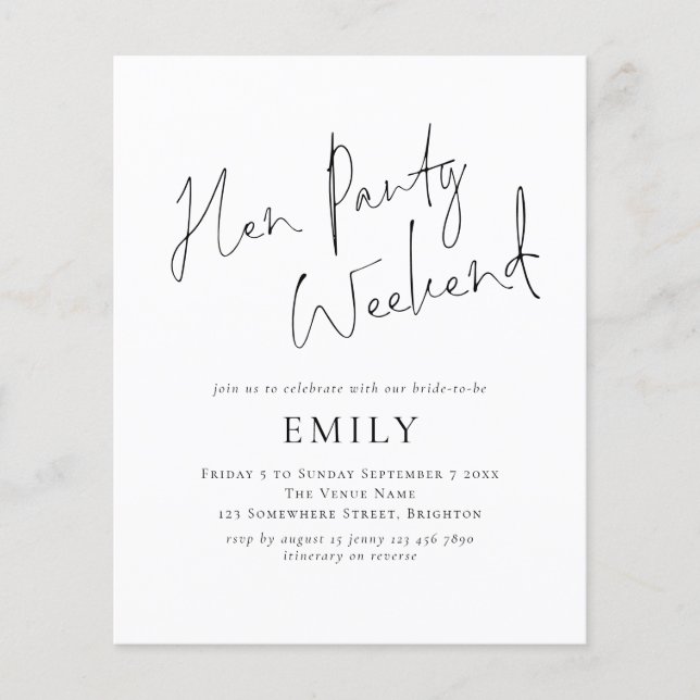 Fin de semaine de l'Itinéraire minimaliste du budg (Devant)