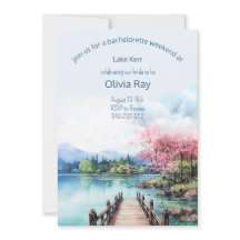 Fin de semaine du lac Bachelorette Invitation et i