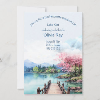Fin de semaine du lac Bachelorette Invitation et i
