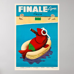 Finale Ligure Italie Affiche de voyage vintage - E