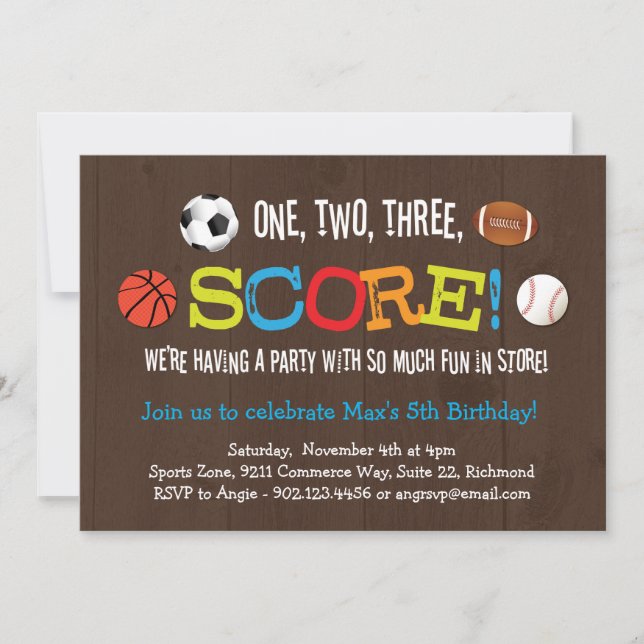 Finale Score Sports Anniversaire Fête Invitation (Devant)