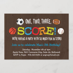Finale Score Sports Anniversaire Fête Invitation