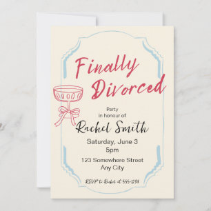 Finalement Divorcé Retro Party Invitation