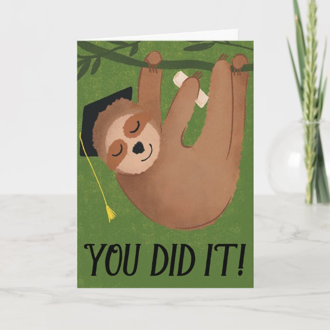 Finalement Graduate Sloth Graduation Carte de voeu (Devant)