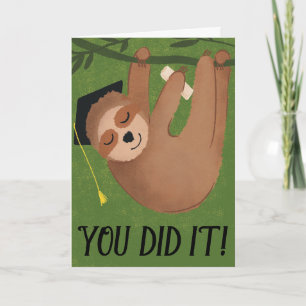 Finalement Graduate Sloth Graduation Carte de voeu