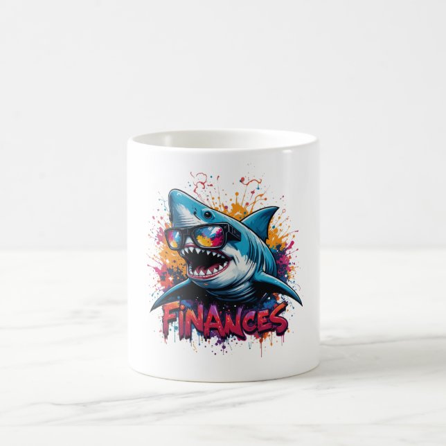 Finance Shark Mug - drôle de dessin animé (Centre)