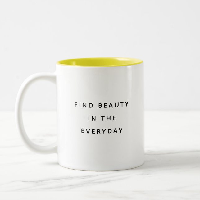 Find Beauty Typography Modern Two-Tone Mug (Gauche)