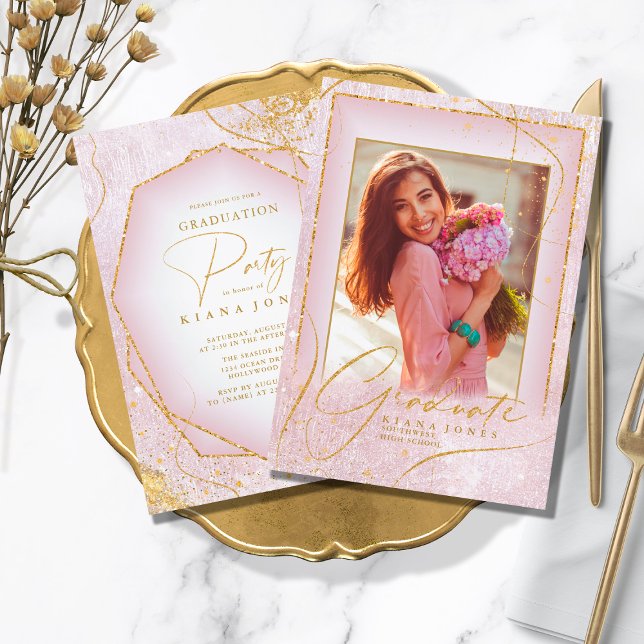 Fine Lines Gold Abstrait Graduation Mauve ID907 (Créateur téléchargé)