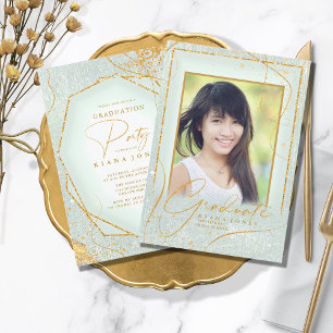 Fine Lines Gold Abstrait Graduation Sage ID907