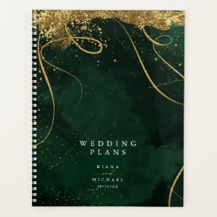 Fine Lines Gold Abstrait Mariage Emerald ID867