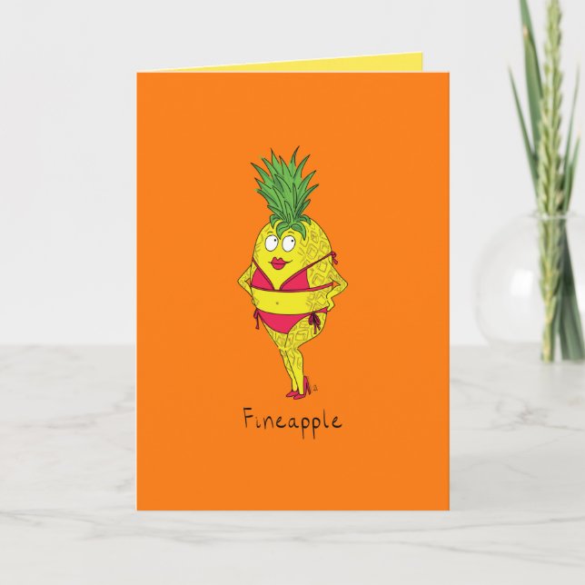 Fineapple - Drôle carte de voeux Bikini ananas (Devant)