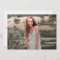 Finement Penned Graduation Faire-part Invitation