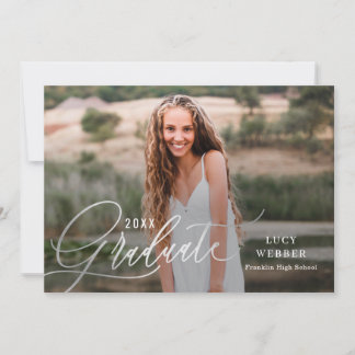 Finement Penned Graduation Faire-part invitation
