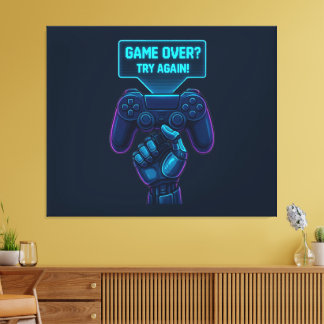 Fini ? Essayez à nouveau! Toile de Gamer Futuriste