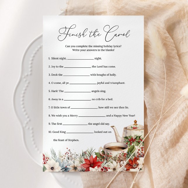 Finish The Carol Christmas Tea Party Holiday Game (Créateur téléchargé)