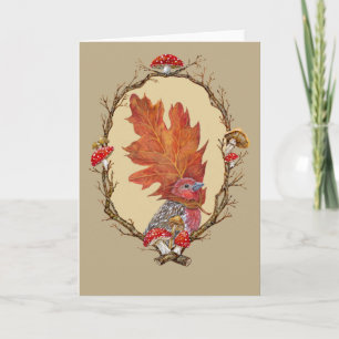 Finition maison avec carte en feuilles de chêne