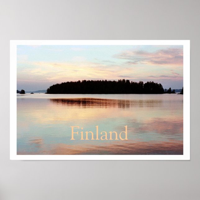 Finland (Island Sunset) Poster with Text (Devant)