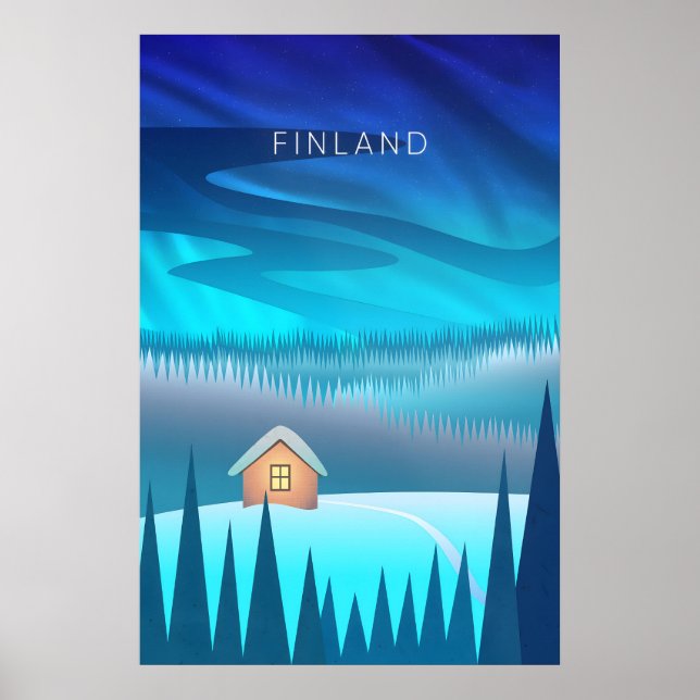 Finland Minimal Travel Poster (Devant)