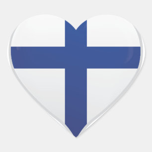 Finlande amour drapeau orgueil autocollant coeur