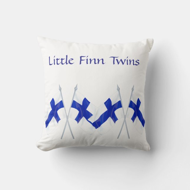 Finlande Coussin de pépinière drapeau pour jumeaux (Recto)