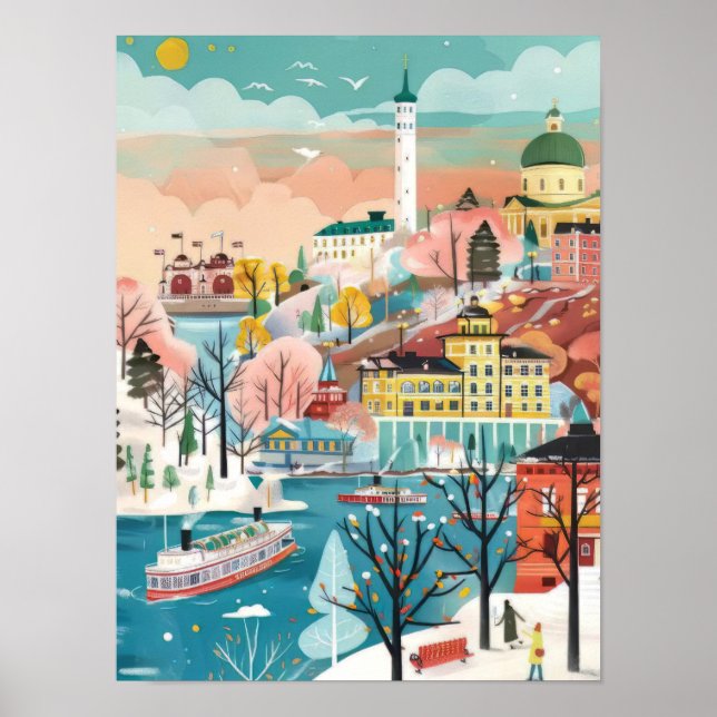Finlande Impression Finlande Illustration Helsinki (Devant)