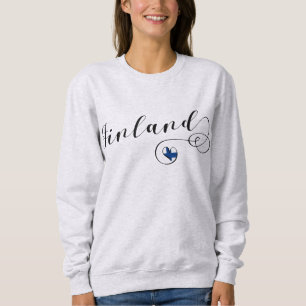 Finlande Sweatshirt de coeur, finnois, finlandais