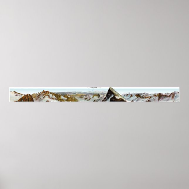 FINSTERAARHORN Swiss Alps Panorama 360° Poster (Devant)