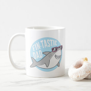 Fintastic Papa Shark Pun drôle de tasse de café