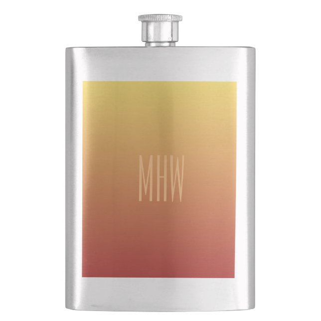 Fiole monogramme personnalisée Gradior rouge jaune (devant)
