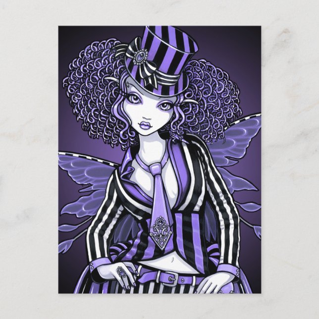 Fiona Purple Couture gothique Fée Carte postale (Devant)