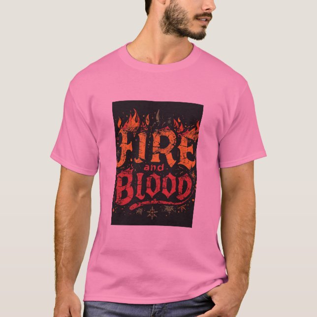 Fire and Blood Graphic T-Shirt (Devant)